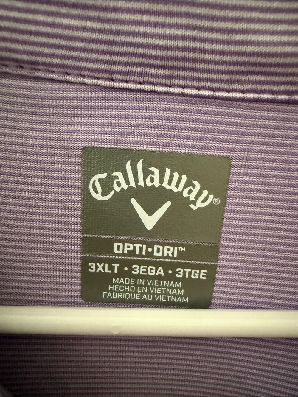 Callaway Purple Striped Polo Shirt